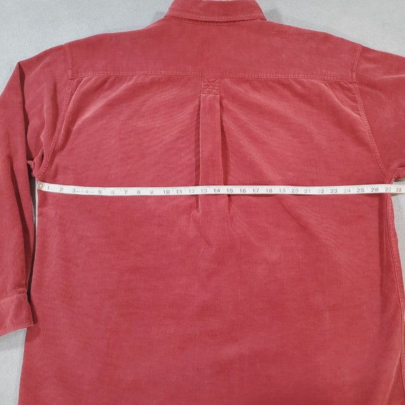 LL Bean Corduroy Shirt Mens XL Tall Red Button Down Long Sleeve Classic Comfort - Picture 10 of 12